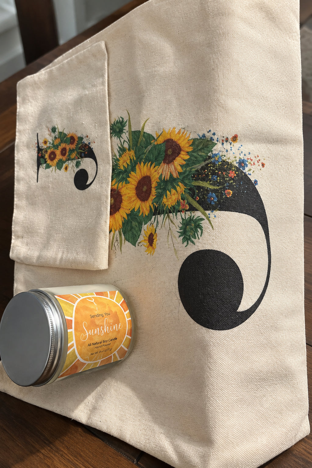 Tote bag set with Candle